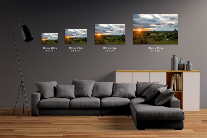 Old Bagan Sunrise Thousand 1000 Temples Travel Photography Canvas Print