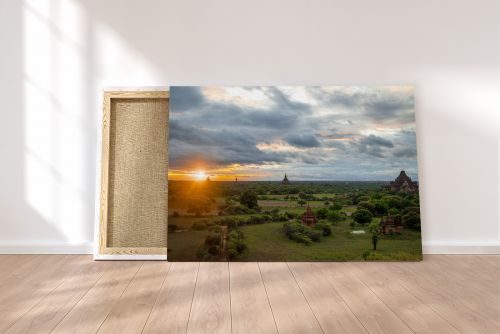 Old Bagan Sunrise Thousand 1000 Temples Travel Photography Canvas Print