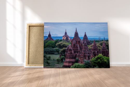 Old Bagan Myanmar Temples at Night Travel Photography Canvas Print