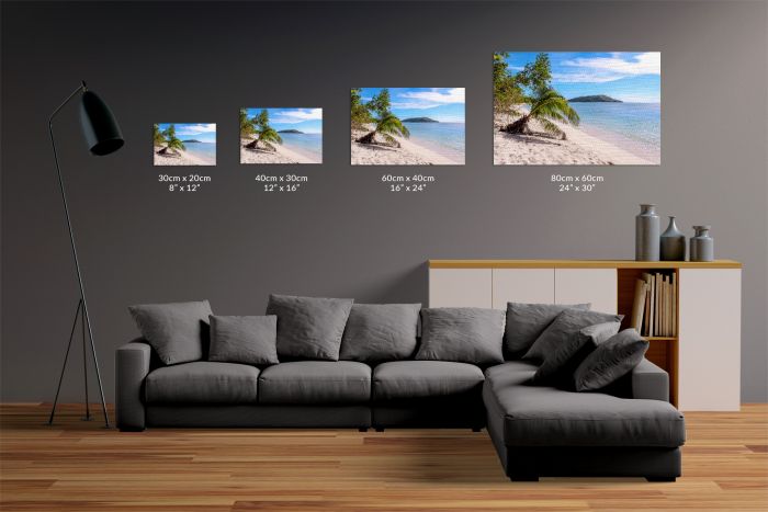 Shop Canvas Print Fiji Beach Blue Lagoon Size Guide
