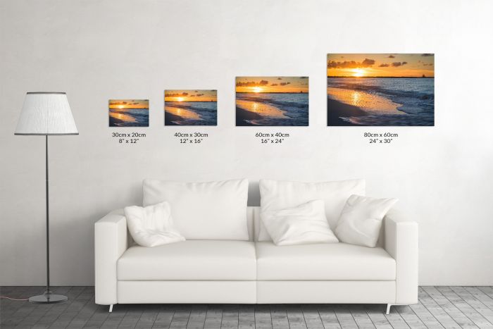 Canvas Print Caribbean Island Beach Sunset Size Guide
