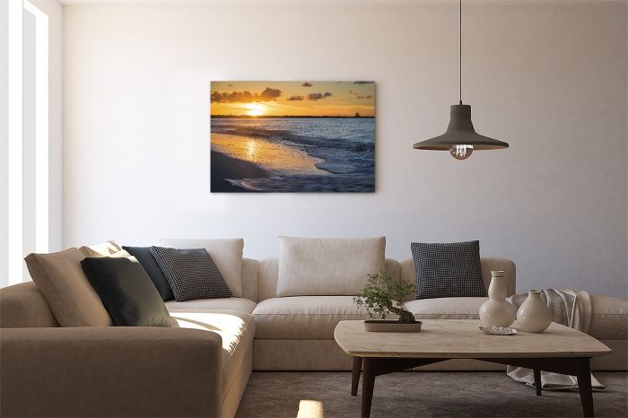 Canvas Print Caribbean Island Beach Sunset on a Wall
