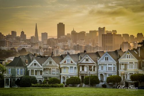 Painted Ladies Doll Houses San Francisco Travel Photography Canvas Print