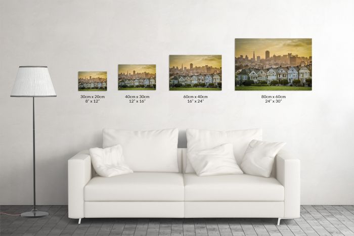 Painted Ladies Doll Houses San Francisco Travel Photography Canvas Print