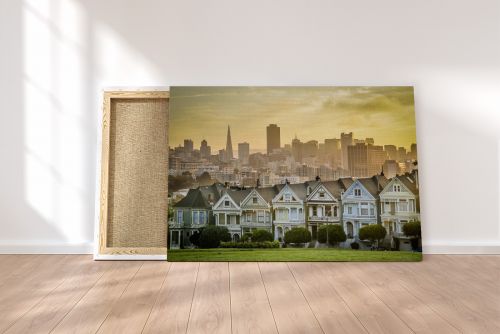 Painted Ladies Doll Houses San Francisco Travel Photography Canvas Print