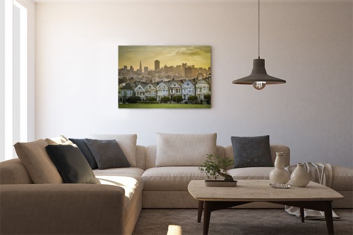 Painted Ladies Doll Houses San Francisco Travel Photography Canvas Print