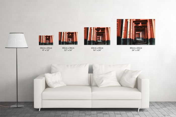 Red Torii Gates Kyoto Japan Travel Photography Canvas Print
