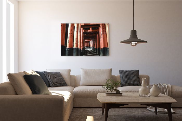 Red Torii Gates Kyoto Japan Travel Photography Canvas Print