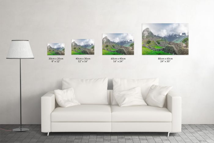 Empty Machu Picchu in the Clouds Travel Photography Canvas Print