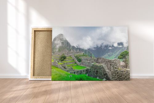 Empty Machu Picchu in the Clouds Travel Photography Canvas Print