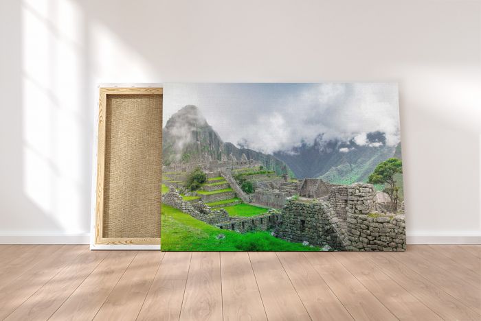 Empty Machu Picchu in the Clouds Travel Photography Canvas Print