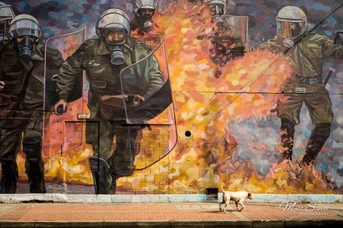 Graffiti in Bogota Colombia Travel Photography Canvas Print
