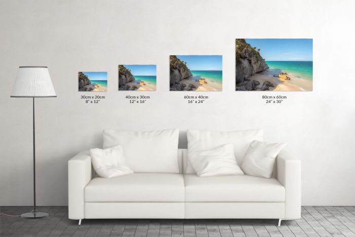 Canvas Print Cancun Mexico Beach and Sea Size Guide