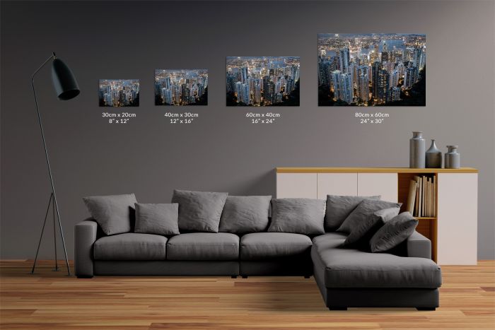 Canvas Print Hong Kong Skyline Size Guide