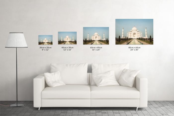 Taj Mahal Symmetry India Travel Photography Canvas Print