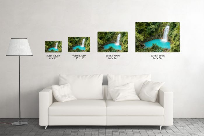Shop Canvas Print Rio Celeste Costa Rica Size Guide