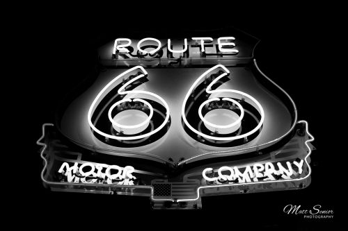 Shop Canvas Print Route 66 Sign Black and White