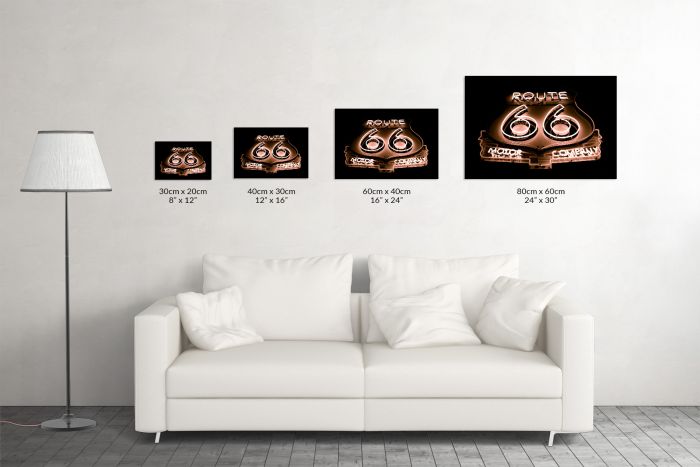 Shop Canvas Print Route 66 Sign Size Guide