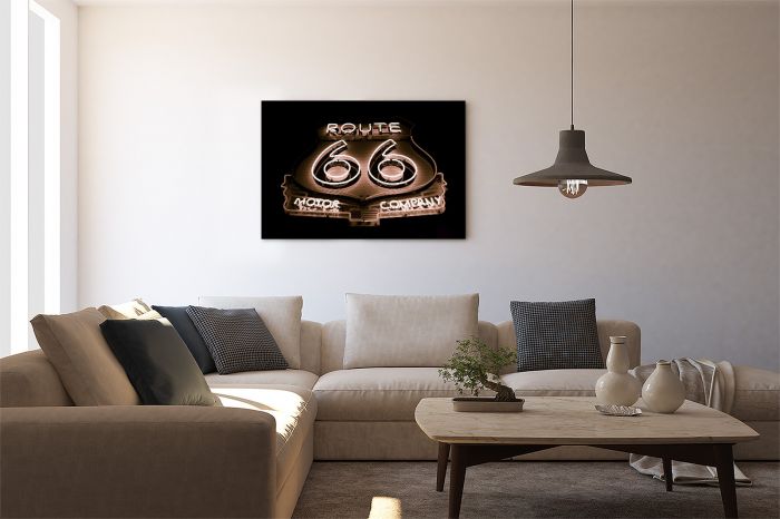 Shop Canvas Print Route 66 Sign on a Wall