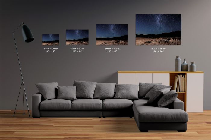Canvas Print Stargazing in Bolivia Size Guide