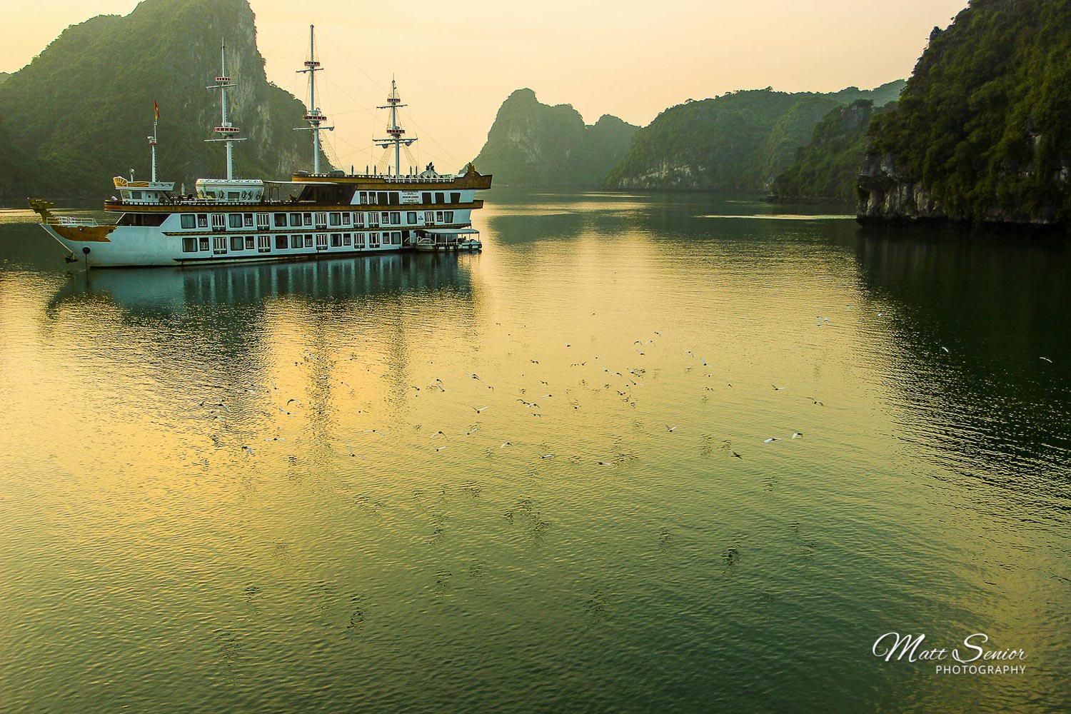 Sunrise at Ha Long Bay in Vietnam Travel Photography Canvas Print