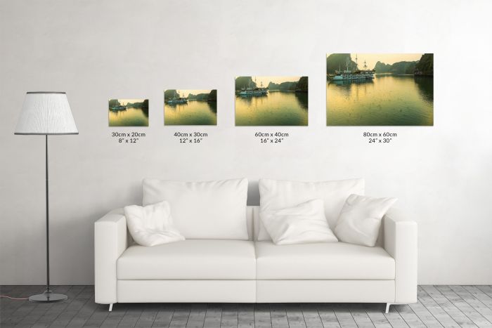 Sunrise at Ha Long Bay in Vietnam Travel Photography Canvas Print
