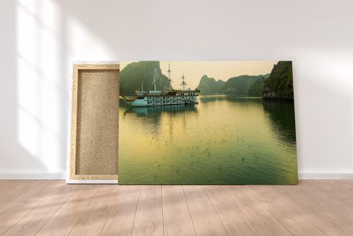 Sunrise at Ha Long Bay in Vietnam Travel Photography Canvas Print