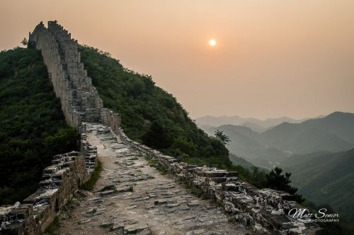 Old Great Wall Of China at Sunset Travel Photography Canvas Print