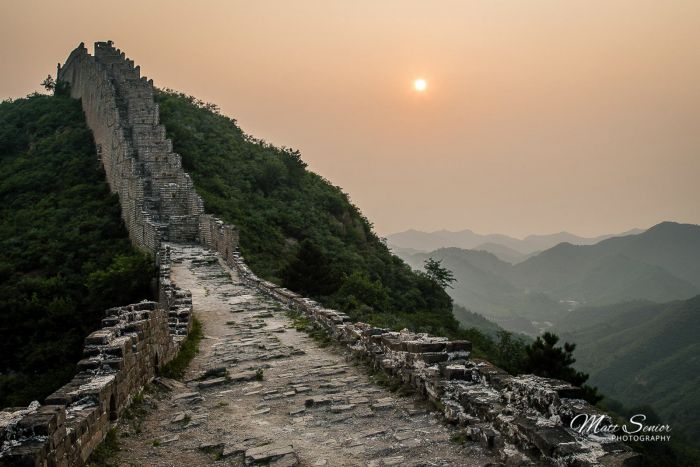 Old Great Wall Of China at Sunset Travel Photography Canvas Print