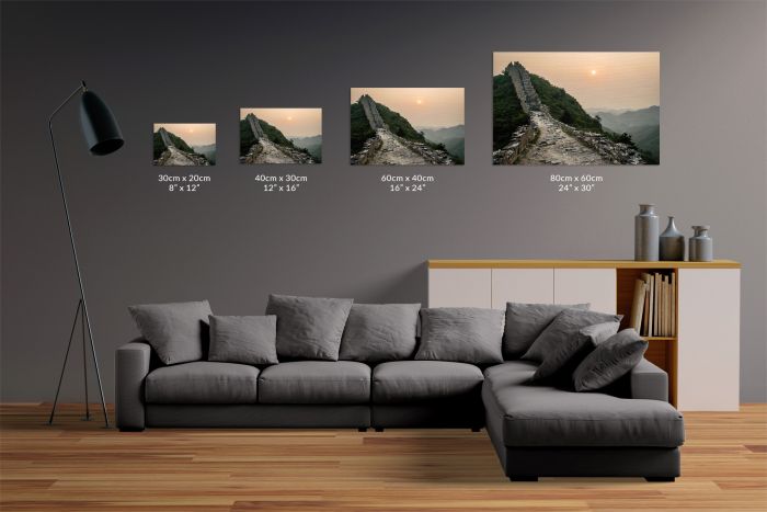 Old Great Wall Of China at Sunset Travel Photography Canvas Print