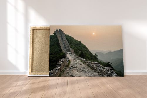 Old Great Wall Of China at Sunset Travel Photography Canvas Print