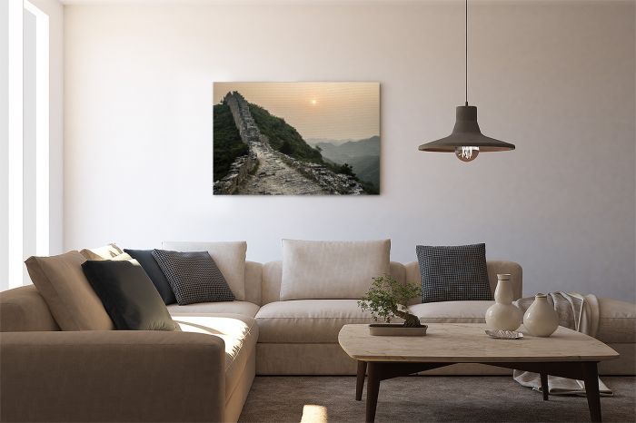 Old Great Wall Of China at Sunset Travel Photography Canvas Print