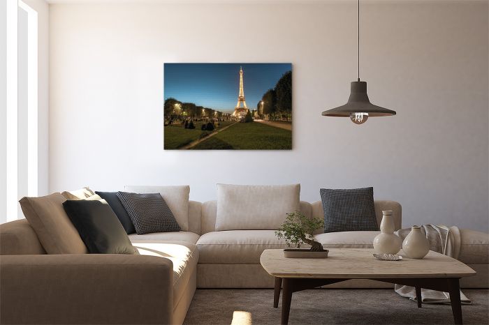Canvas Print Eiffel Tower Paris France Night on a Wall