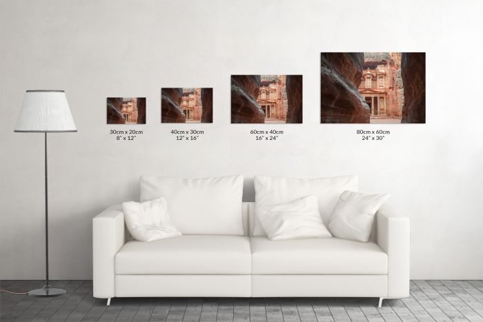 Petra Treasury Jordan Travel Photography Canvas Print