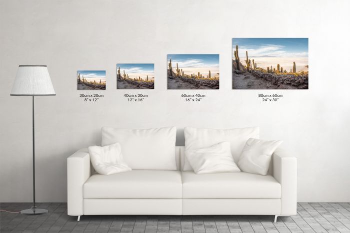 Canvas Print Salar de Uyuni Salt Flats Size Guide
