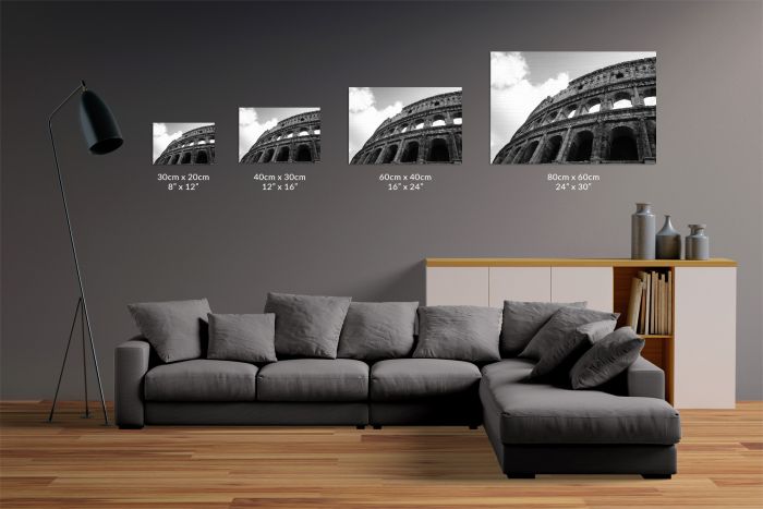 Canvas Colosseum Of Rome Black and White
