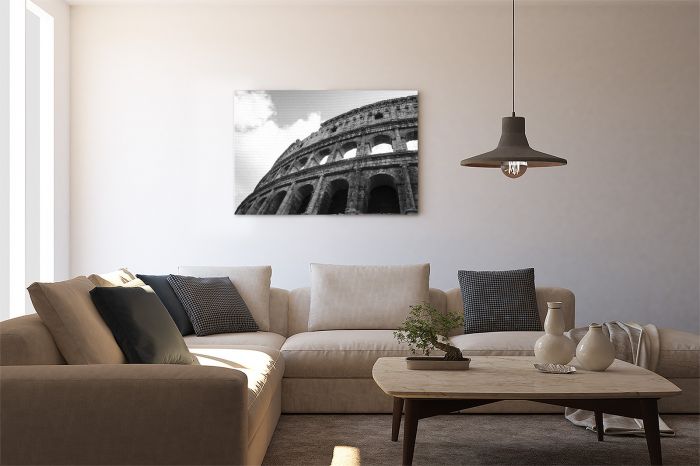 Canvas Colosseum Of Rome Black and White