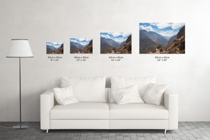 Canvas Print The Deepest Canyon in the World Size Guide