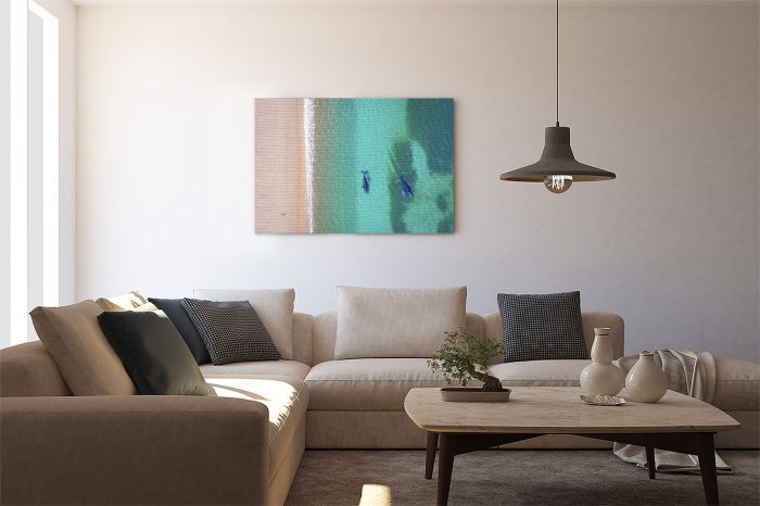 Drone Aerial Whales Beach Argentina Patagonia Travel Photography Canvas Print