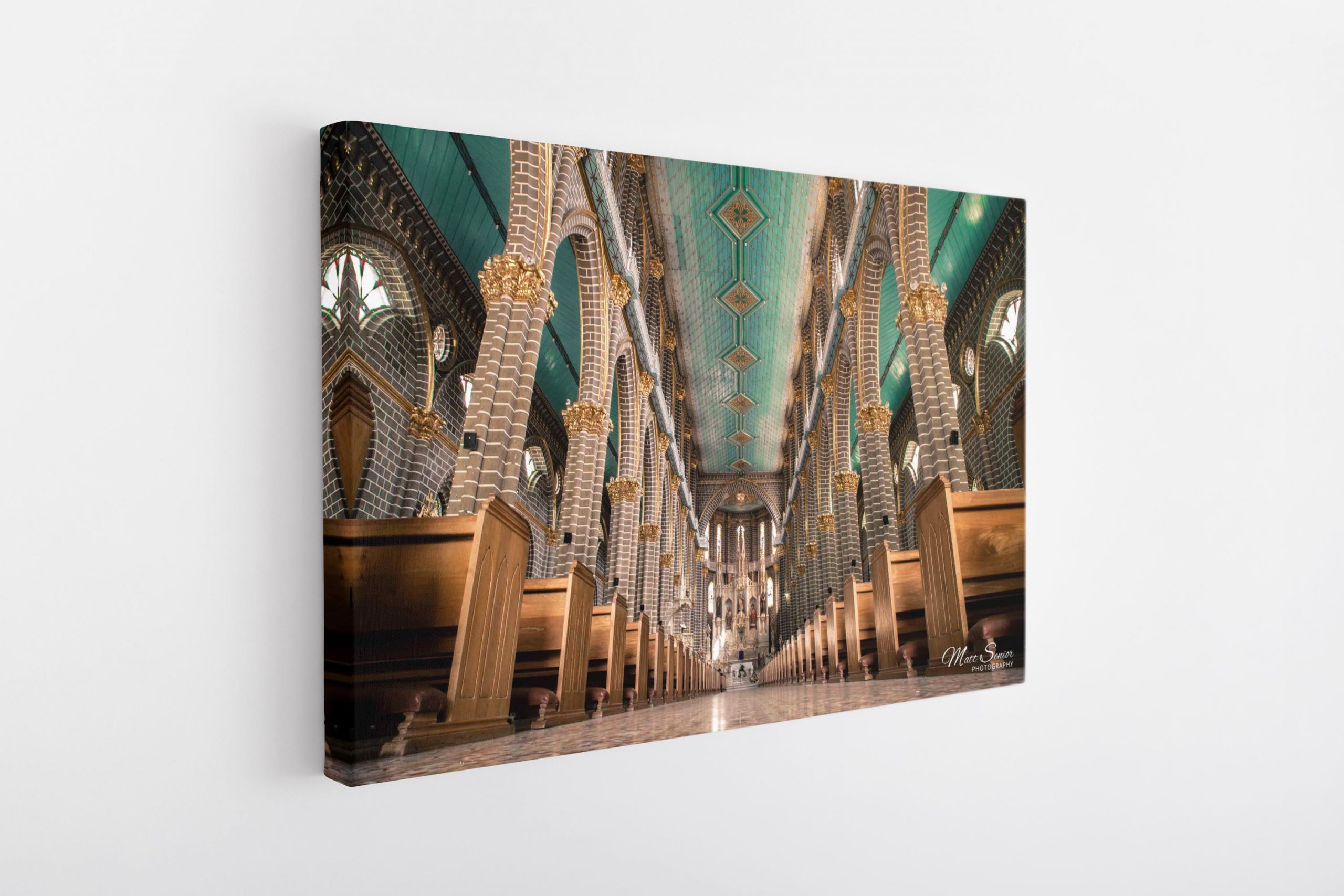Green Church El Jardin Colombia Travel Photography Canvas Print