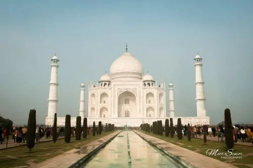 Taj Mahal Symmetry India Travel Photography Canvas Print